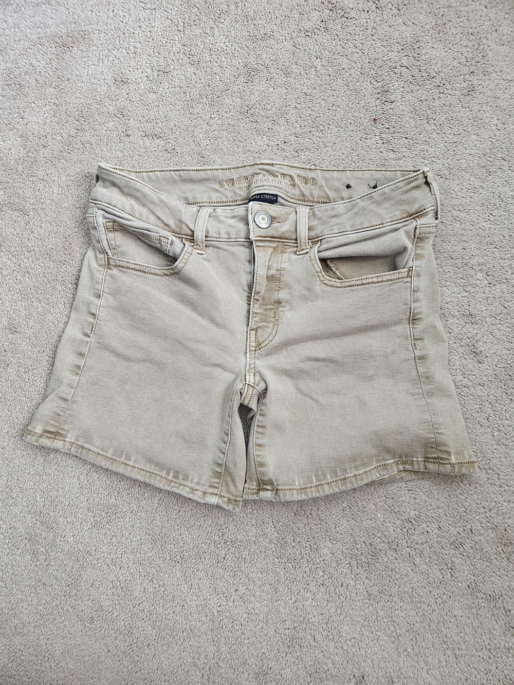 American Eagle Outfitters Beige Denim Shorts - Classic Five-Pocket